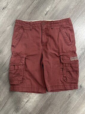 Unionbay Cargo Shorts Burgundy Cotton 32